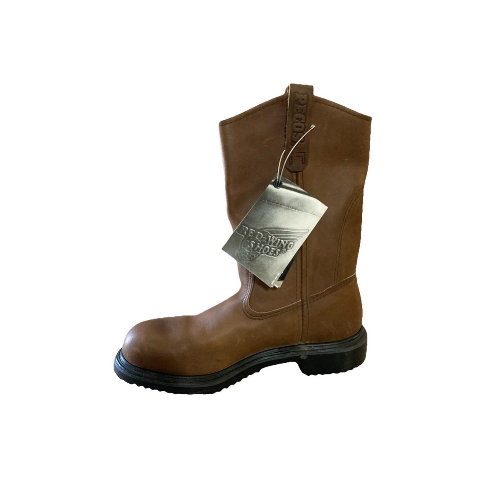 Red Wing 2231 Pecos steel toe work boots Mens Sz‎ 7 New Brown Pull On Supersole